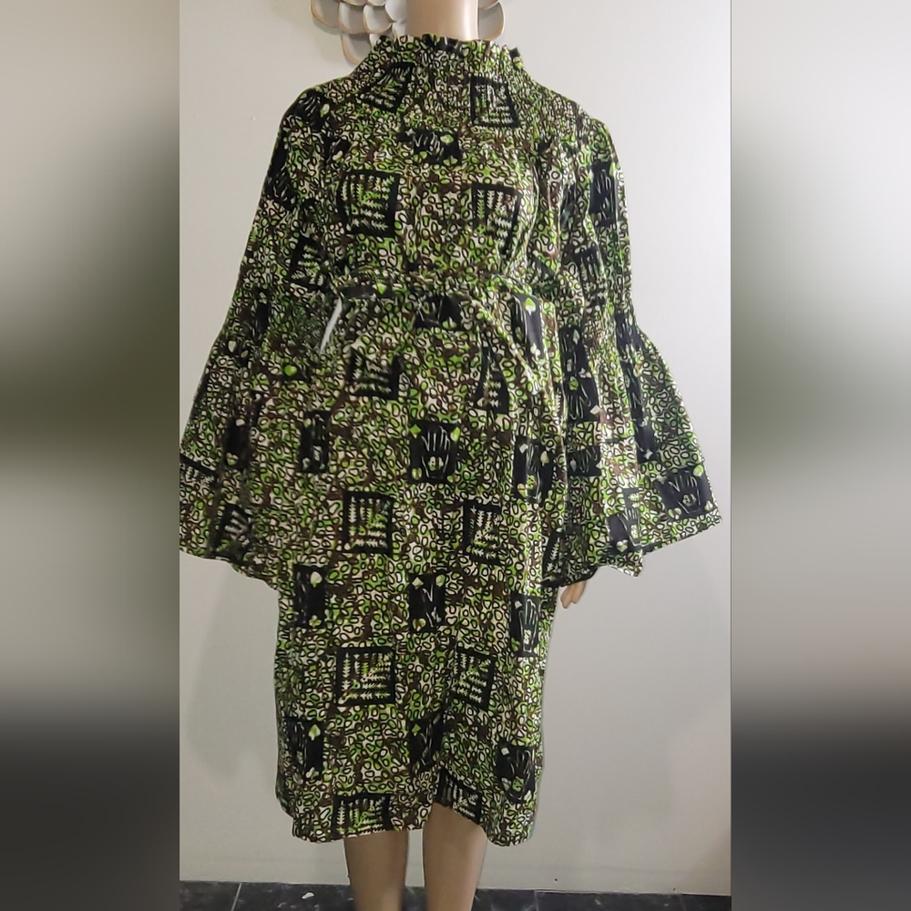 Mid-length African Dress w pockets (NEW)